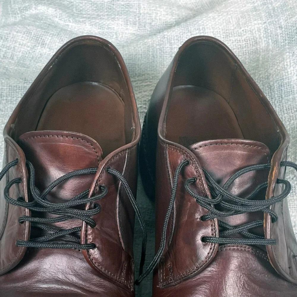 Allen Edmonds Black Hills Men's 12 E Wide Leather Plain-Toe Derby Blucher Shoes